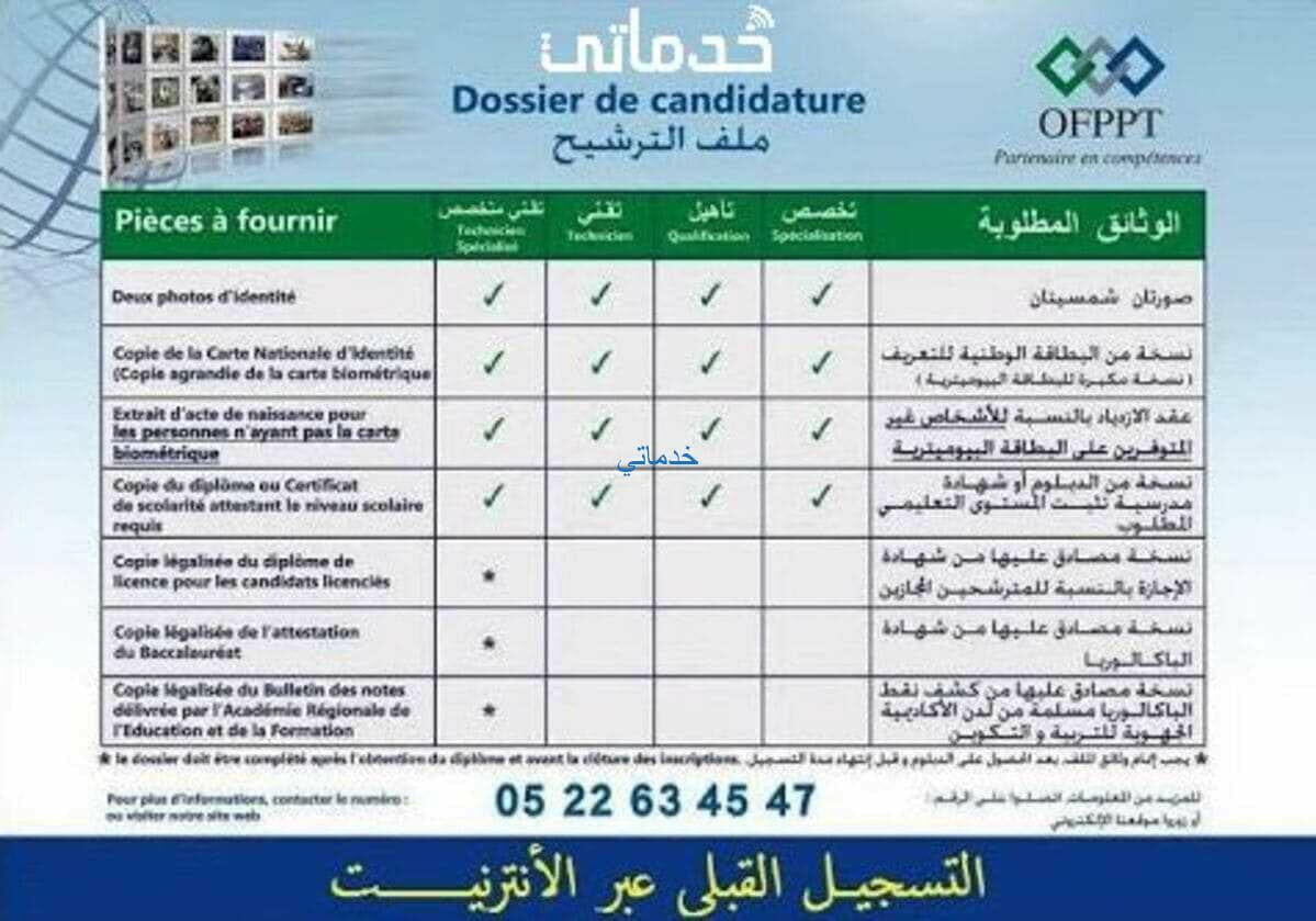 التسجيل في التكوين المهني inscription ofppt