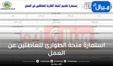 استمارة منحة الطوارئ للعاطلين عن العمل في العراق عبر موقع وزارة الشوؤن الاجتماعية