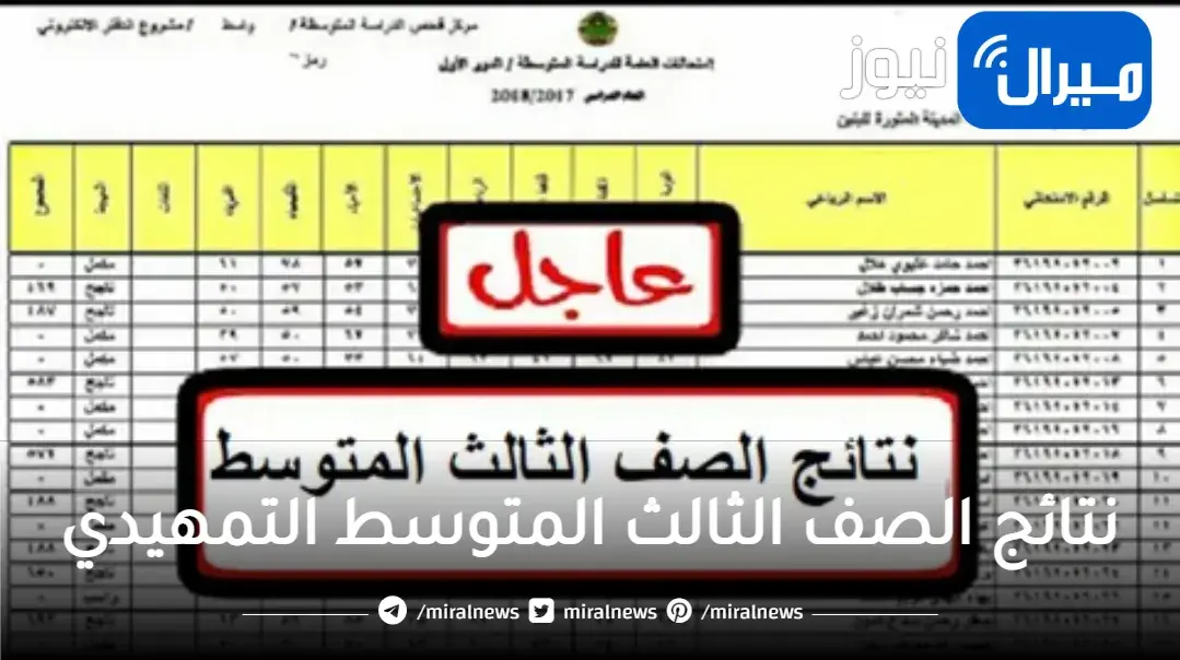 رابط نتائج الصف الثالث المتوسط التمهيدي 2023 وزارة التعليم العراقية