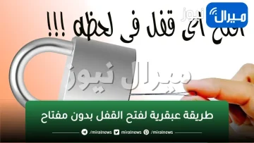 جربها ومش هتندم.. لو مفتاح قفلك ضاع إليك طريقة عبقرية لفتح القفل بدون مفتاح وبدون آلة