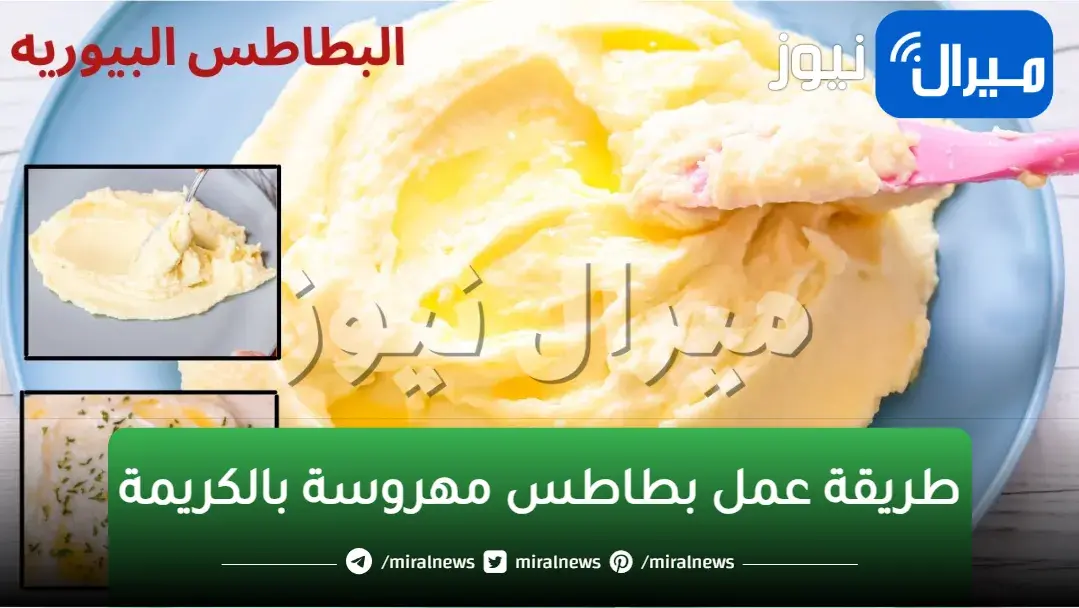 طريقة عمل بطاطس مهروسة بالكريمة زي المحلات
