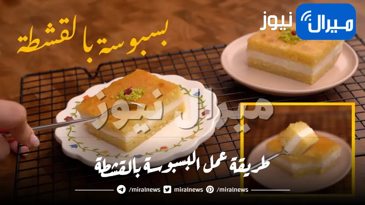 طريقة عمل البسبوسة بالقشطة بمكونات اقتصادية وطعم شهي ألذ صينية بسبوسة هتدوقيها