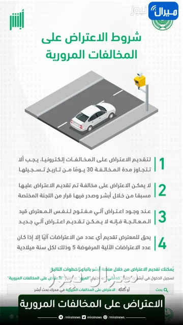 خدمة الاعتراض على المخالفات المرورية إلكترونيا عبر أبشر