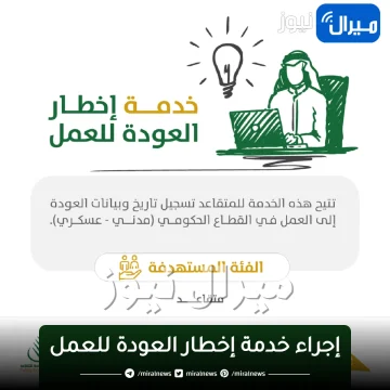 خطوات إجراء خدمة إخطار العودة للعمل رابط موقع المؤسسة العامة للتقاعد