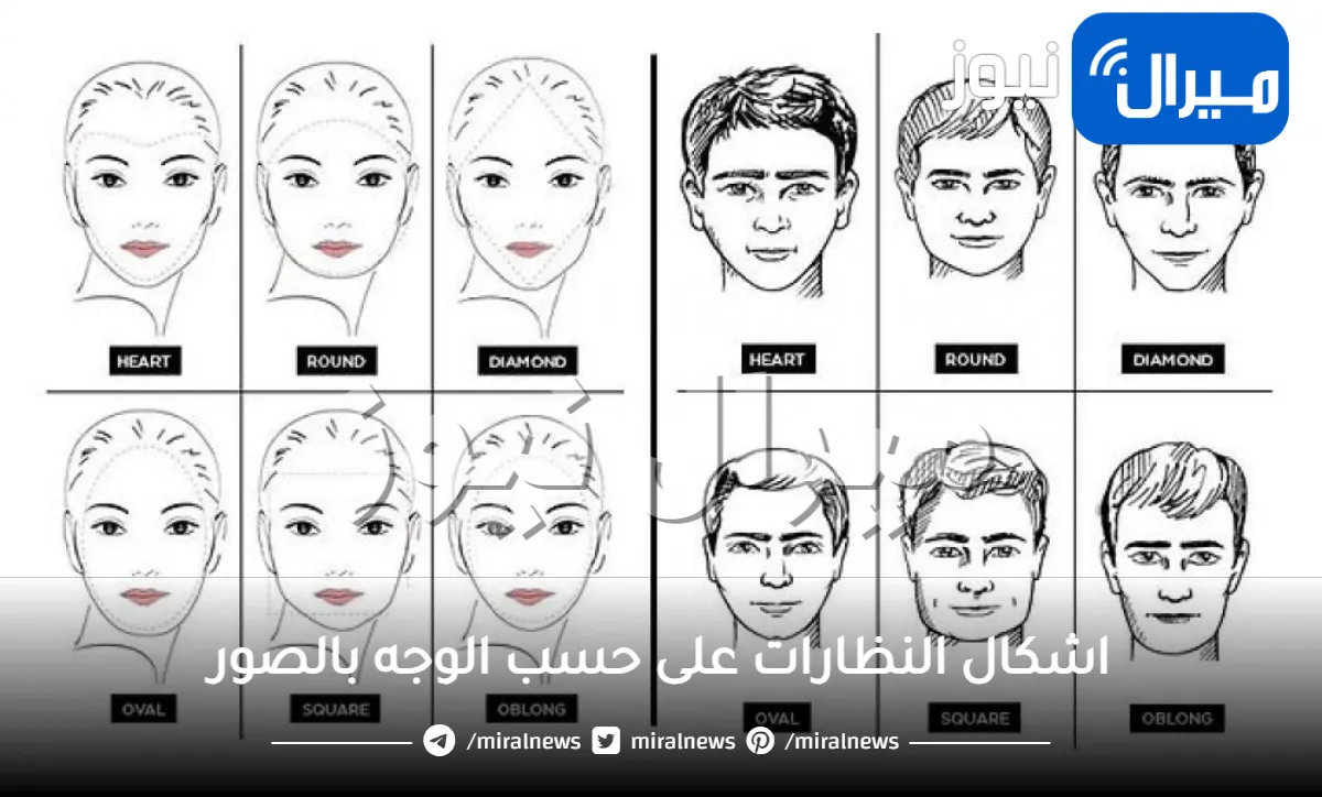 اشكال النظارات على حسب الوجه بالصور