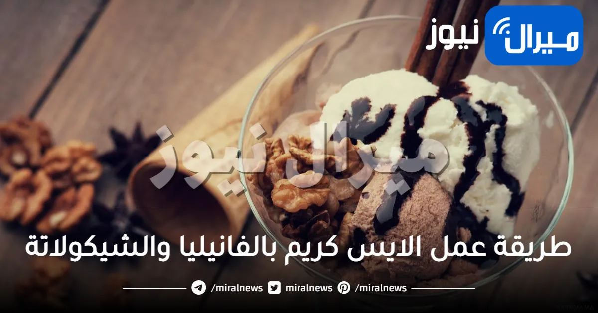 طريقة عمل الايس كريم بالفانيليا والشيكولاتة