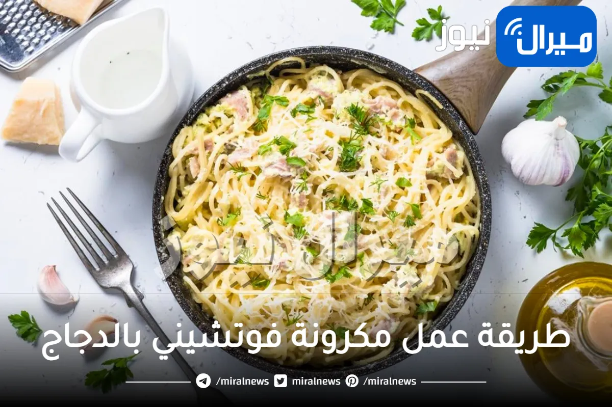 طريقة عمل مكرونة فوتشيني بالدجاج في المنزل بمذاق رائع ومميز ووقت قياسي