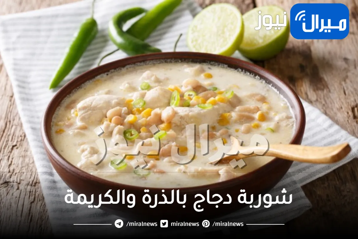 شوربة دجاج بالذرة والكريمة