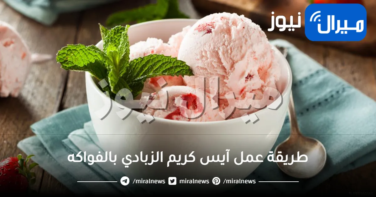 طريقة عمل آيس كريم الزبادي بالفواكه