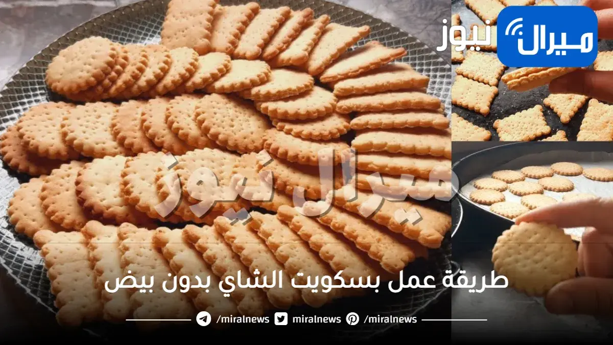 طريقة عمل بسكويت الشاي بدون بيض