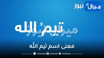 معنى اسم تيم الله في القرآن الكريم