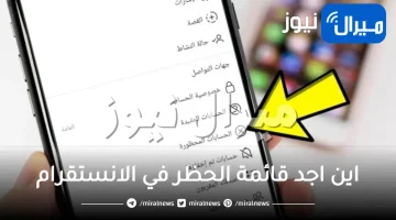 اين اجد قائمة الحظر في الانستقرام