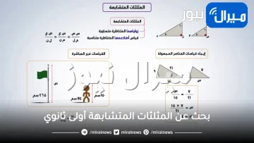 بحث عن المثلثات المتشابهة أولى ثانوي