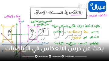 بحث عن درس الانعكاس في الرياضيات