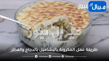 طريقة عمل المكرونة بالبشاميل بالدجاج والفطر