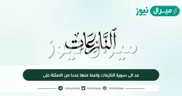 عد الى سورة النازعات واعط منها عددا من الامثلة على