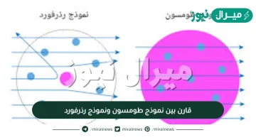 قارن بين نموذج طومسون ونموذج رذرفورد