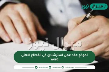 نموذج عقد عمل استرشادي في القطاع الاهلي word