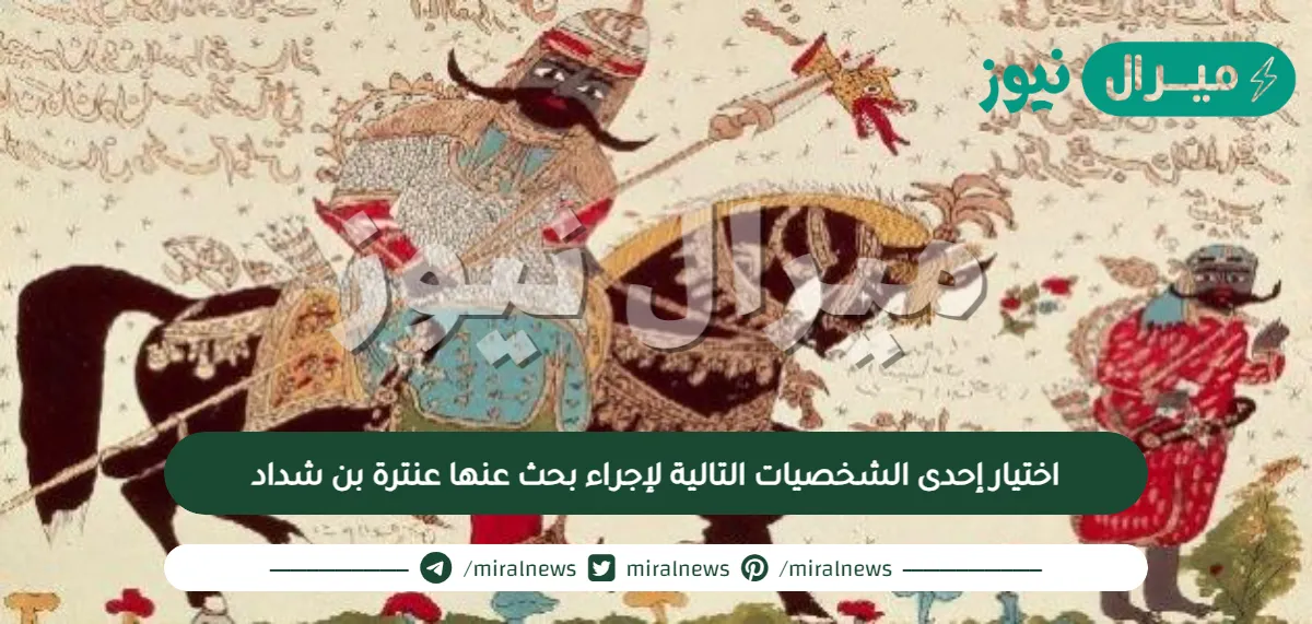 اختيار إحدى الشخصيات التالية لإجراء بحث عنها عنترة بن شداد
