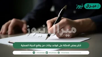 اذكر بعض الامثلة على قواعد بيانات من واقع الحياة العملية