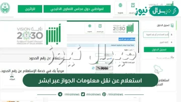 استعلام عن نقل معلومات الجواز عبر ابشر