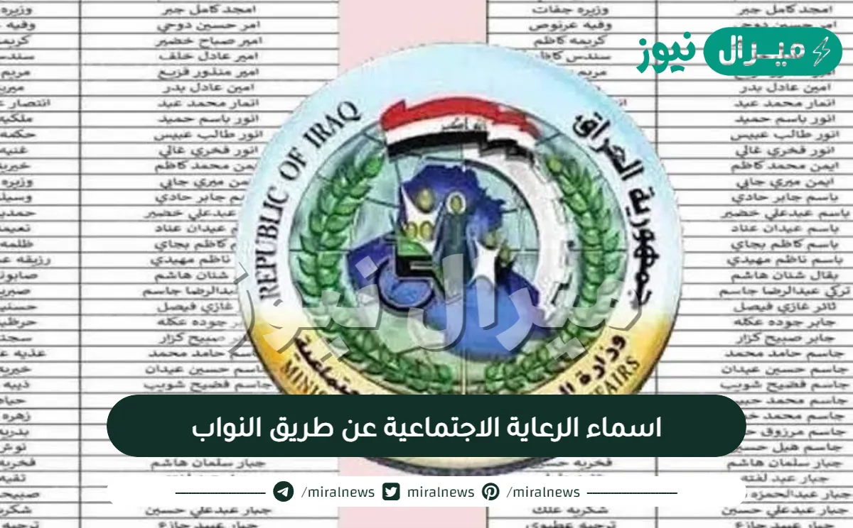 اسماء الرعاية الاجتماعية عن طريق النواب