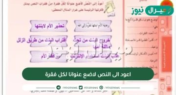 اعود الى النص لاضع عنوانا لكل فقرة