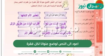 اعود الى النص لأضع عنوانا لكل فقرة