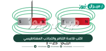 اكتب قاعدة التنافر والتجاذب المغناطيسي