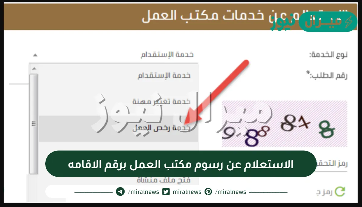 الاستعلام عن رسوم مكتب العمل برقم الاقامه