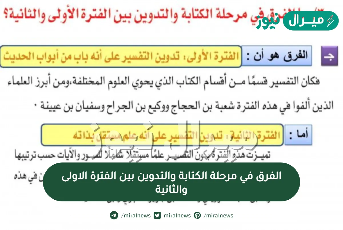 الفرق في مرحلة الكتابة والتدوين بين الفترة الاولى والثانية