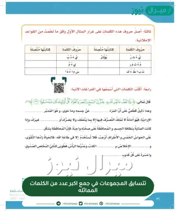 تتسابق المجموعات في جمع اكبر عدد من الكلمات المماثله