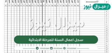 سجل اعمال السنة للمرحلة الابتدائية