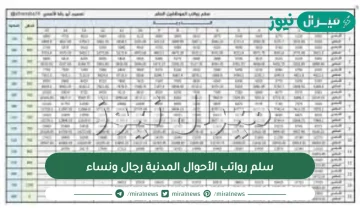 سلم رواتب الأحوال المدنية رجال ونساء
