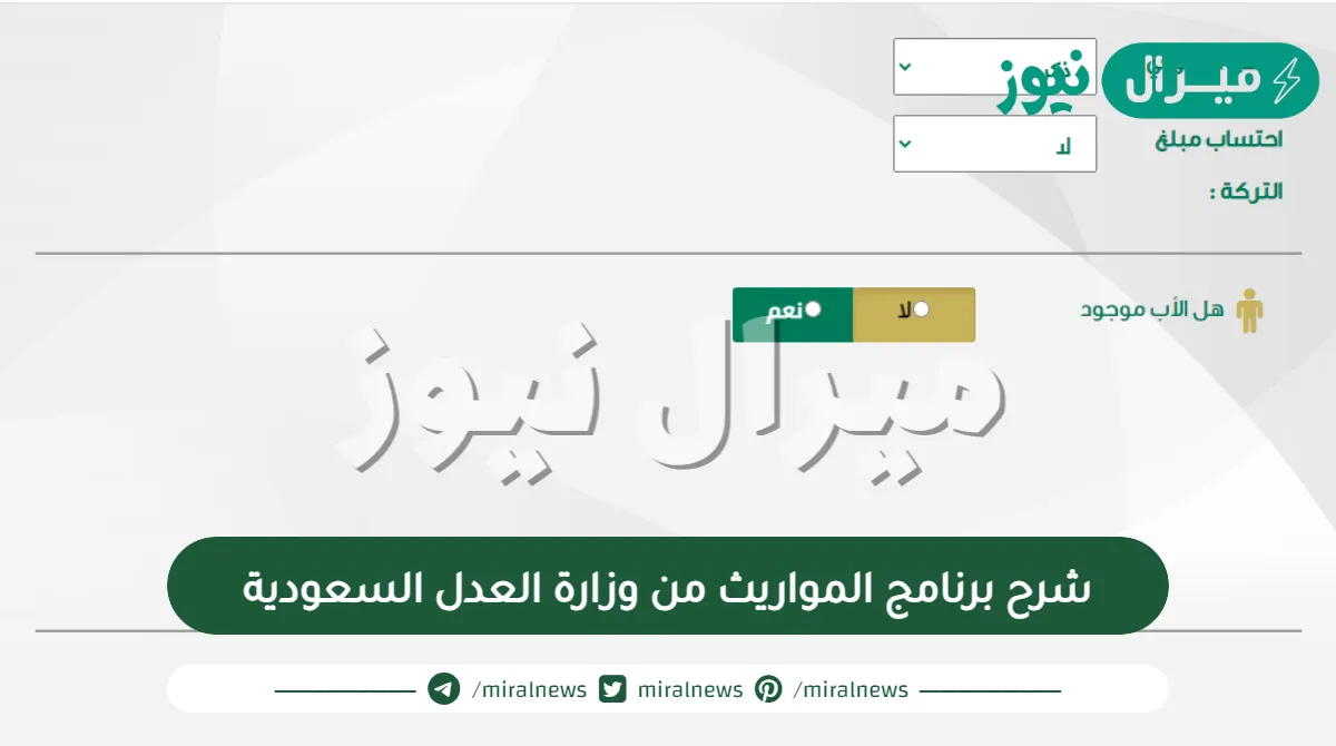 شرح برنامج المواريث من وزارة العدل السعودية بالتفصيل