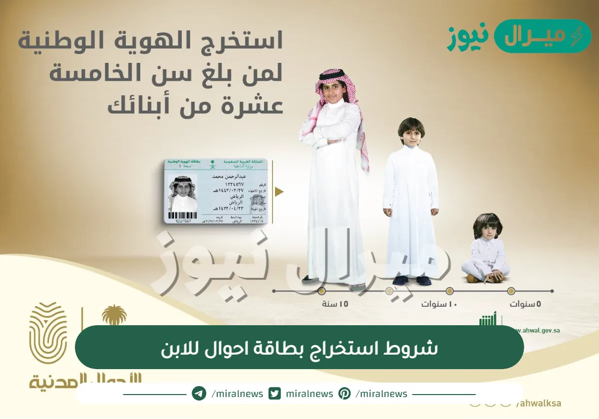 شروط استخراج بطاقة احوال للابن