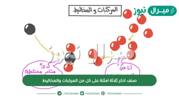 صنف اذكر ثلاثة امثلة على كل من المركبات والمخاليط