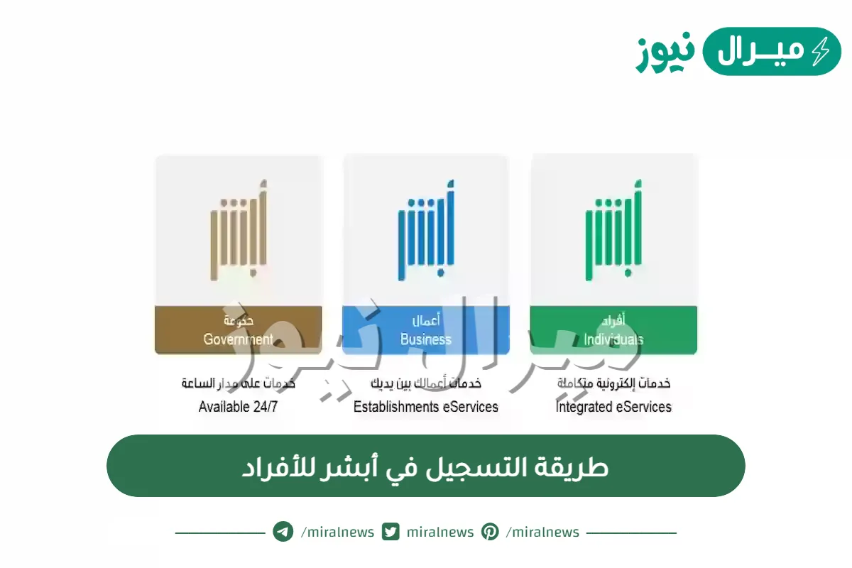 طريقة التسجيل في أبشر للأفراد
