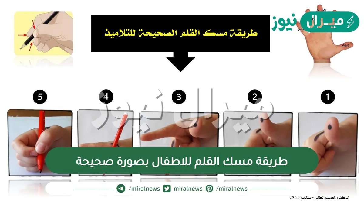 طريقة مسك القلم للاطفال بصورة صحيحة