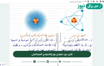 قارن بين نموذج بور والنموذج الميكانيكي