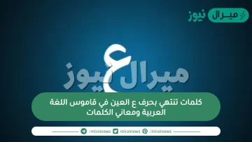 كلمات تنتهي بحرف ع العين في قاموس اللغة العربية ومعاني الكلمات