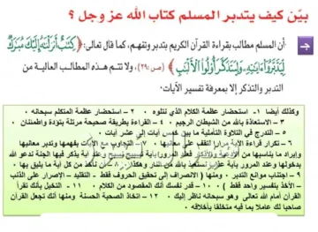 كيف يتدبر المسلم كتاب الله سبحانه وتعالى