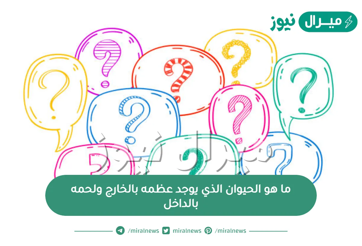ما هو الحيوان الذي يوجد عظمه بالخارج ولحمه بالداخل