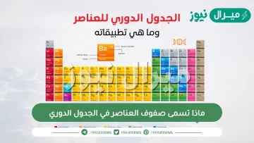 ماذا تسمى صفوف العناصر في الجدول الدوري