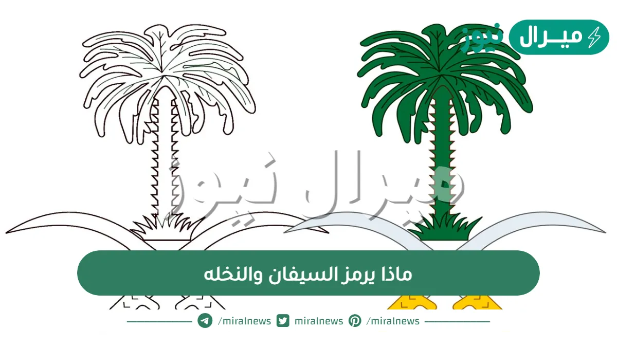 ماذا يرمز السيفان والنخله