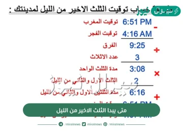 متى يبدا الثلث الاخير من الليل