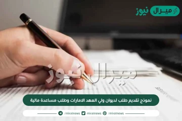 نموذج تقديم طلب لديوان ولي العهد الامارات وطلب مساعدة مالية