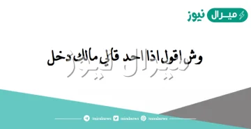 اذا احد قالي مالك دخل وش ارد عليه