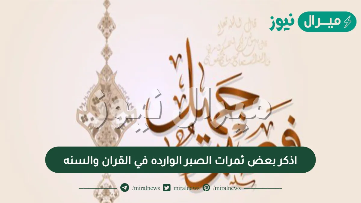 اذكر بعض ثمرات الصبر الوارده في القران والسنه