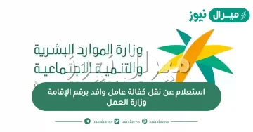 استعلام عن نقل كفالة عامل وافد برقم الإقامة وزارة العمل